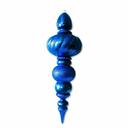 QUEENS OF CHRISTMAS 38.5 in. Oversized Shatterproof Finial Ornament, Blue ORN-OVS-38.5-BL